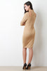 Cold Shoulder Keyhole Midi Dress
