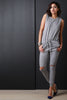 Muscle Top Slit Knee Jersey Jumpsuit