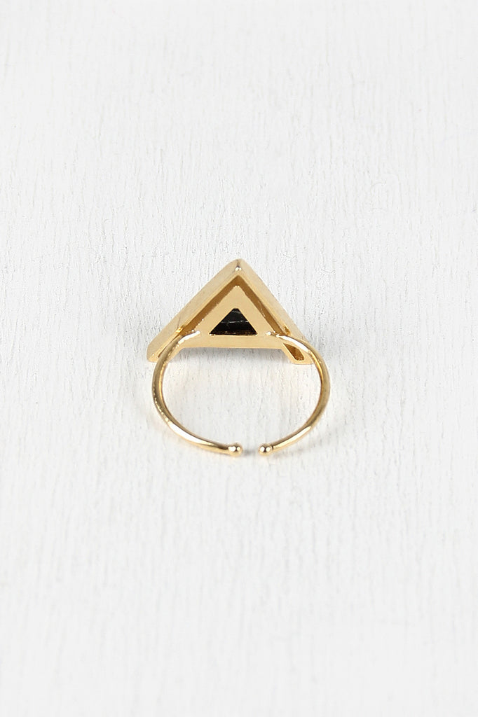 Triangle Pyramid Gemstone Ring