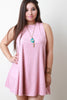 Sleeveless Faux Suede Trapeze Dress