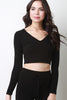 Hoodie V-Neck Crop Top
