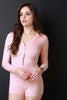 Vegan Suede V-Neck Long Sleeves Romper