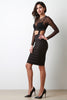 Cut Out Midriff Long Sleeve Midi Dress