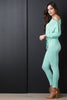 Zip Accent Long Sleeve Knit Jumpsuit