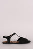 Huarache T-Strap Open Toe Flat Sandal