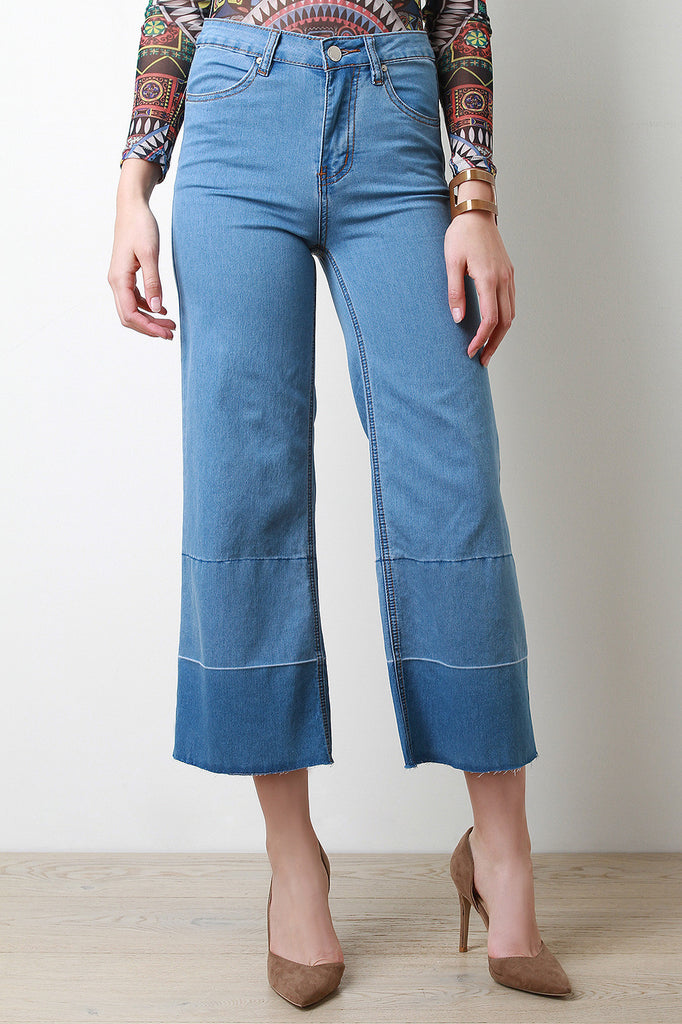 Raw Hems Culotte Jeans