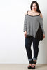 Striped Cold Shoulder Trapeze Top