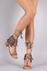 Qupid Suede Fringe Cuff Tassel Lace Up Chunky Heel
