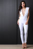 Wide V Collar Jumpsuit