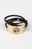 Tree Emblem Hammered Cuff Wrap Bracelet