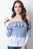 Off Shoulder Tie Dye Ruffle Top