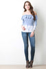 Off Shoulder Tie Dye Ruffle Top