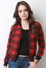 Plaid Zip-Up Bomber Jacket