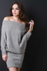 Off Shoulder Slouchy Ribbed Knit Dress