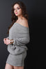 Off Shoulder Slouchy Ribbed Knit Dress