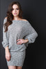 Off Shoulder Slouchy Metallic Knit Dress