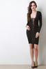 Full Length Lace Up Long Sleeve Dress