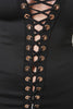 Full Length Lace Up Long Sleeve Dress