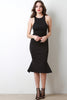 Sleeveless Cutaway Mermaid Midi Dress
