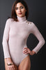 Ribbed Knit Button Shoulder Bodysuit