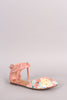 Soda Floral Ankle Straps Dorsay Flats