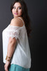 Lace Short Sleeves Cold Shoulder Top