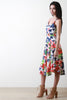 Floral V-Neck Spaghetti Strap Skater Dress