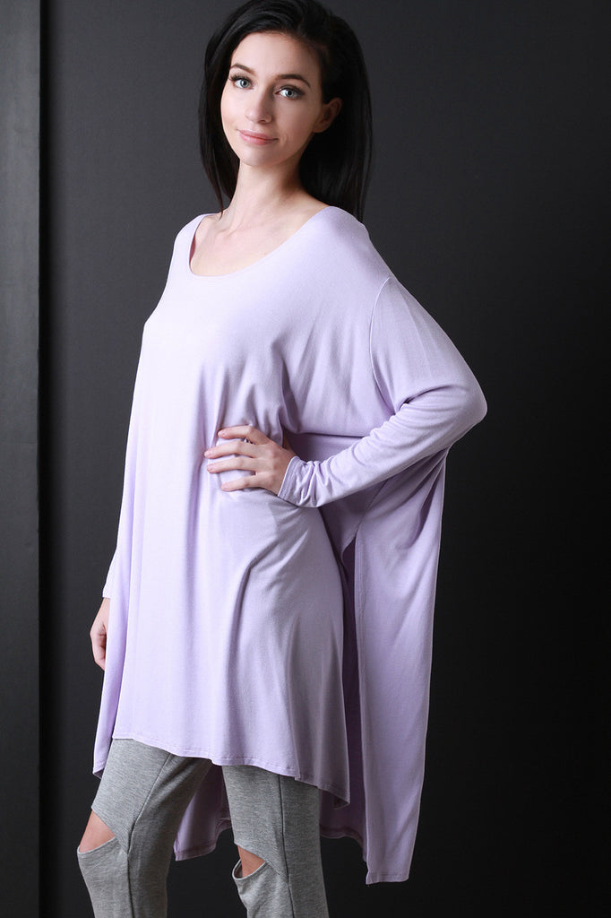 Dolman Sleeves Oversized Slit Top