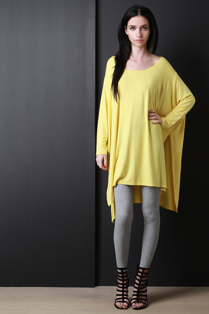 Dolman Sleeves Oversized Slit Top