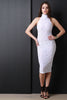 Semi-Sheer Velvet Filigree Turtleneck Midi Dress