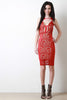 Strapless Lace Mesh Midi Dress