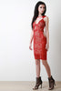 Strapless Lace Mesh Midi Dress