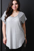 Striped Thermal Raglan Short Sleeve Top