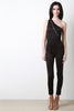 One Shoulder Zipper Jumpsuit