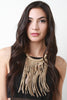 Fringe and Feather Statement Necklace