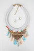 Shimmer Cord Tassel Bib Necklace