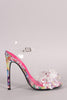 Privileged Lucite Cluster Jeweled Ankle Strap Heel