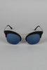 Semi-Rimless Metallic Trim Cat Eye Sunglasses