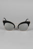 Semi-Rimless Metallic Trim Cat Eye Sunglasses