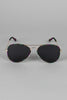 Multi-Tone Trim Aviator Sunglasses