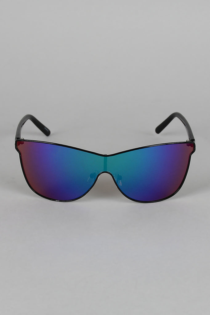 Sport Silhouette Wire Rimmed Sunglasses