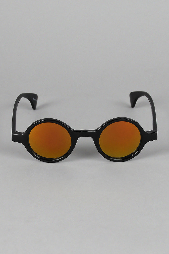 Horn Rim Mirrored Lens Sunglasses