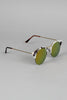 Marbled Effect Semi-Rimless Sunglasses
