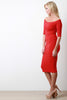 Boat Neck Midi Dress