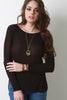 Jersey Knit Side Vent Long Sleeve Top