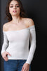 Bardot Neckline Long Sleeve Top