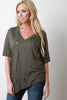 Holey Distress V-Neck Tee