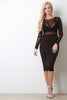 Semi-Sheer Polka Dot Midi Dress