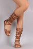 Wild Diva Lounge Buckled Strappy Gladiator Flat Sandal