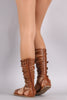 Wild Diva Lounge Buckled Strappy Gladiator Flat Sandal